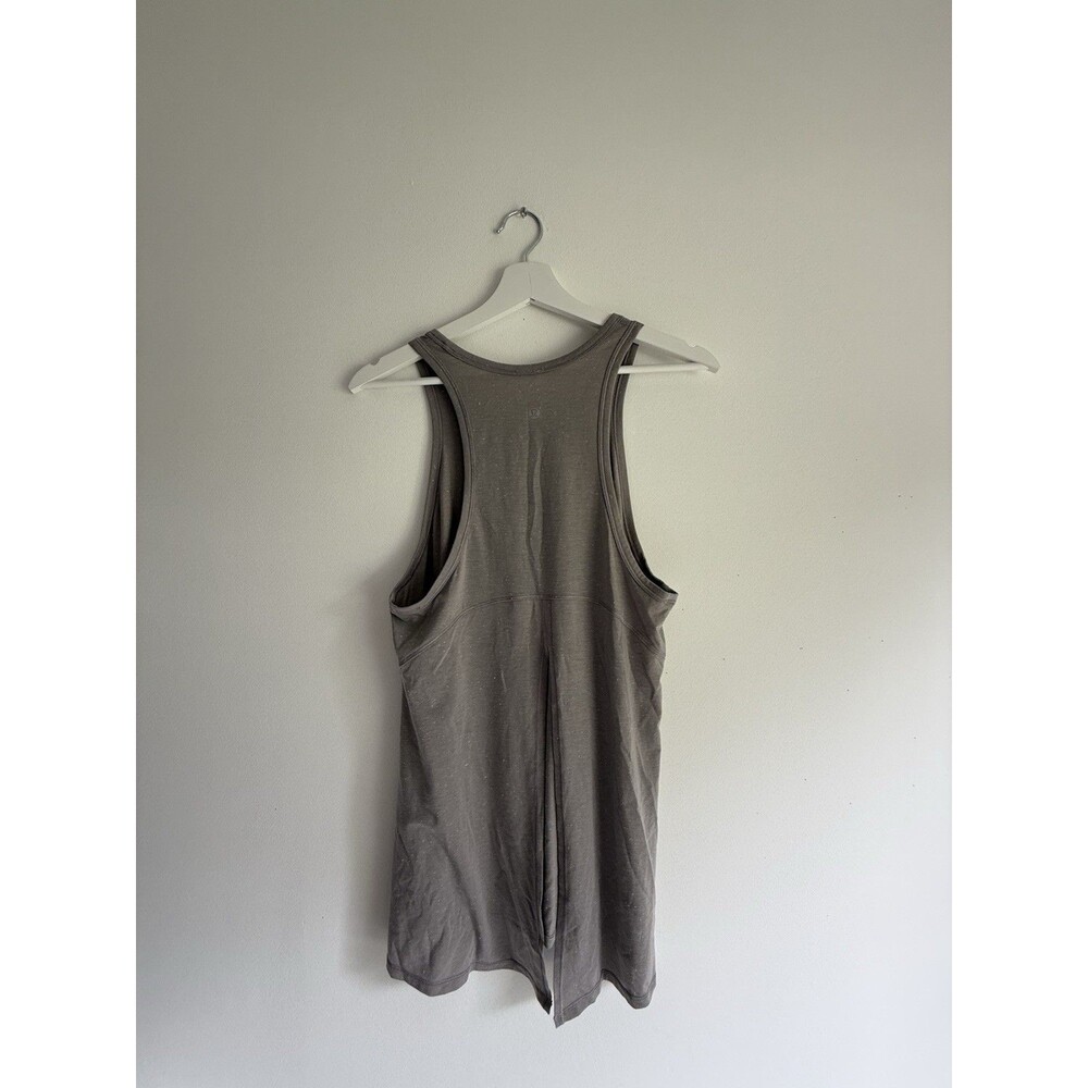Lululemon Gray Racerback Tank Top Size M Lightweight Split Hem Athletic Yog
